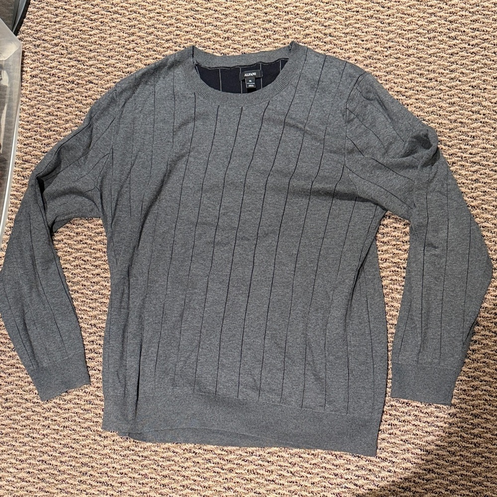 Alfani Men's Gray and black stripe Sweater